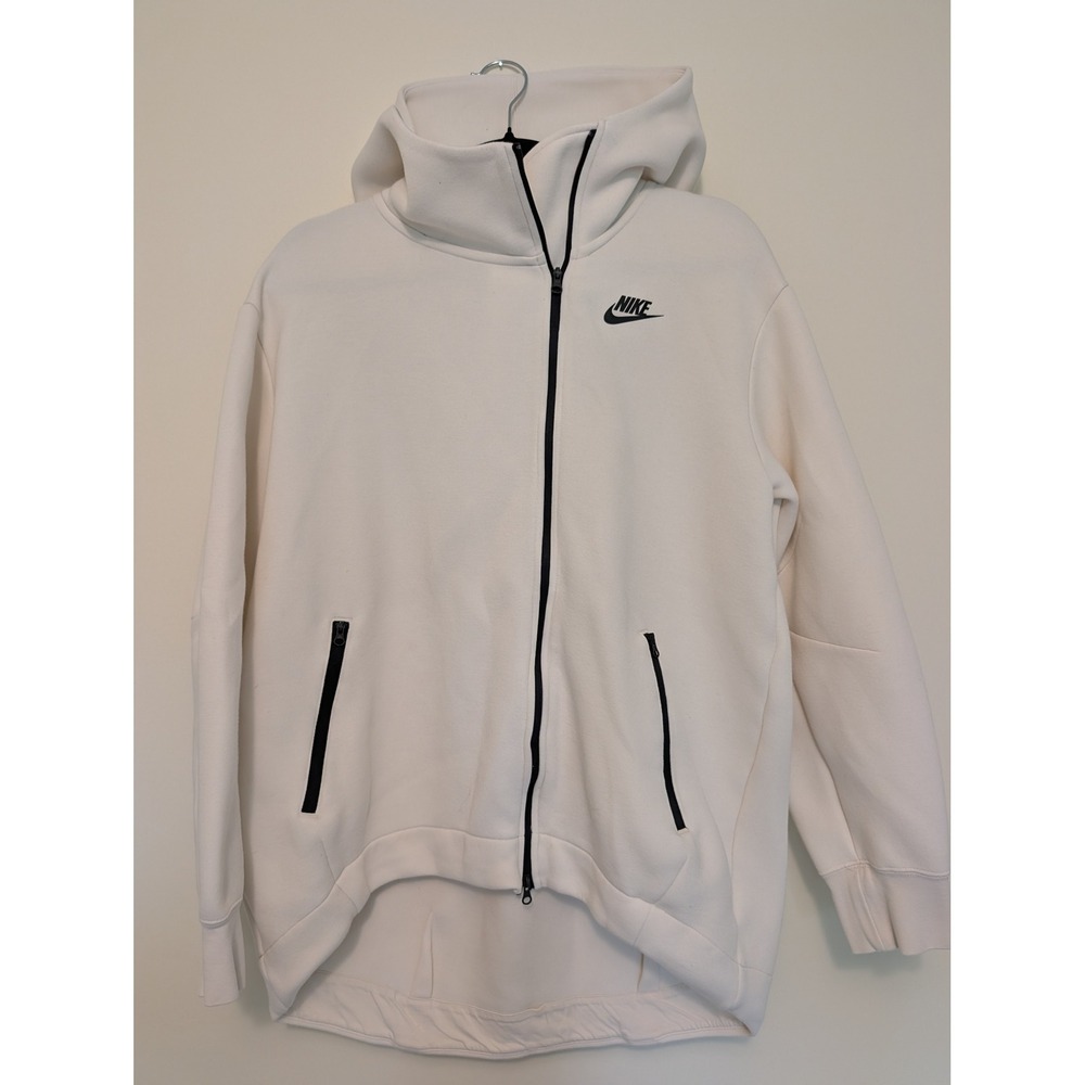 Nike Sportswear Tech Fleece Cape Full Zip Hoodie Cream Sail Womens Small FB8243